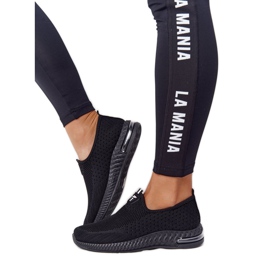 PS1 Încălțăminte sport pentru femei Slip-on Black Be Stretchy negru