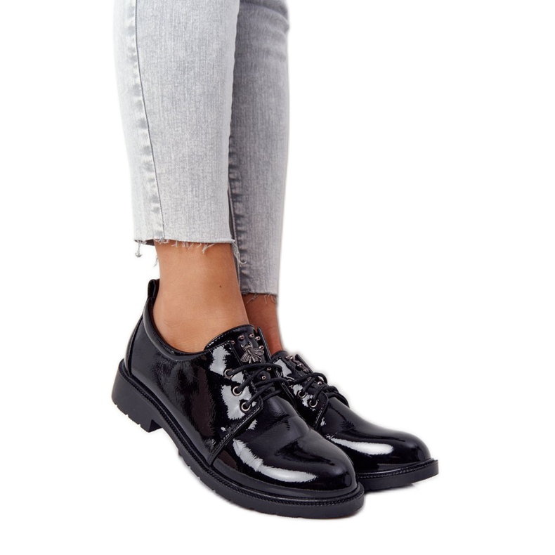 S.Barski Pantofi lăcuți pentru femei Oxfords lăcuți S. Barski Negru