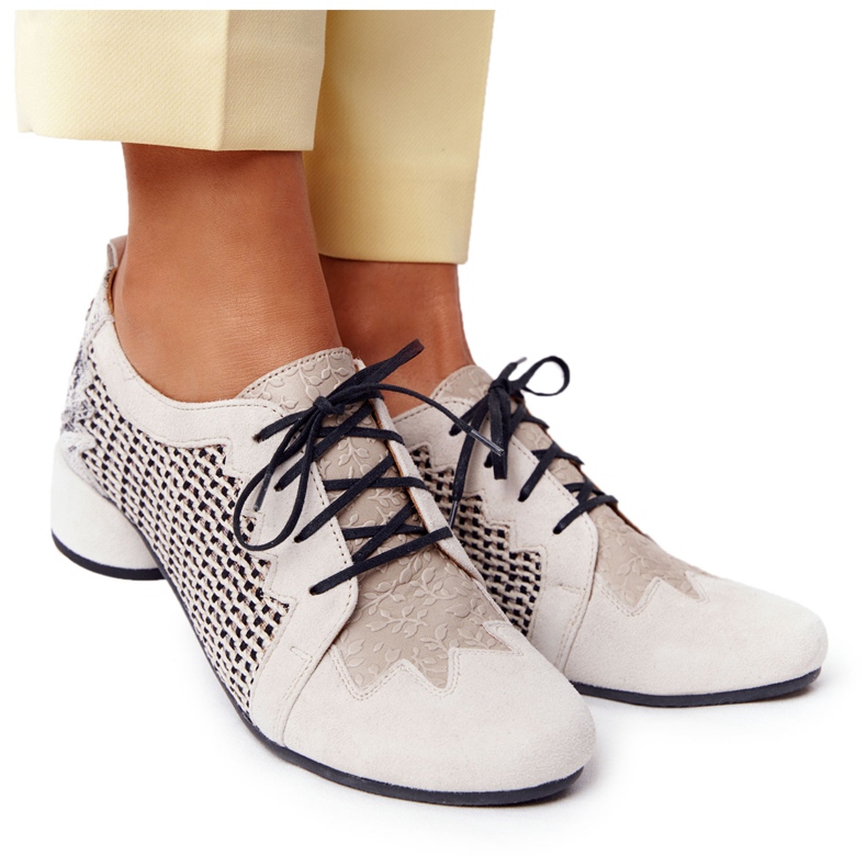 Pantofi cu toc înalt împletit Maciejka 04890-04 Bej