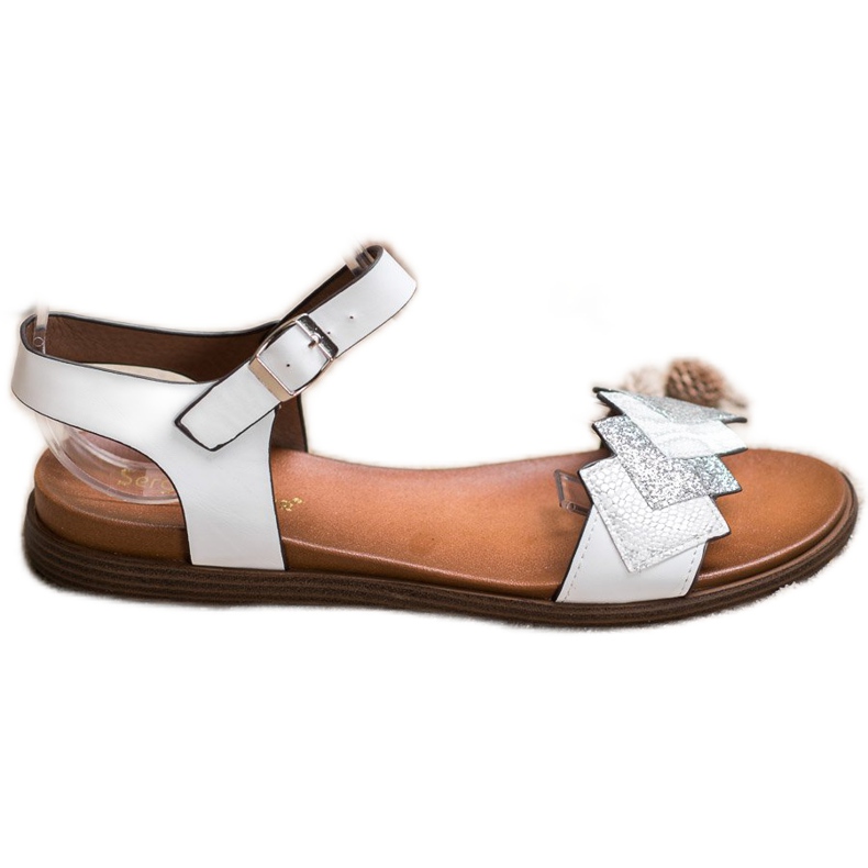 Sandale elegante Sergio Leone alb