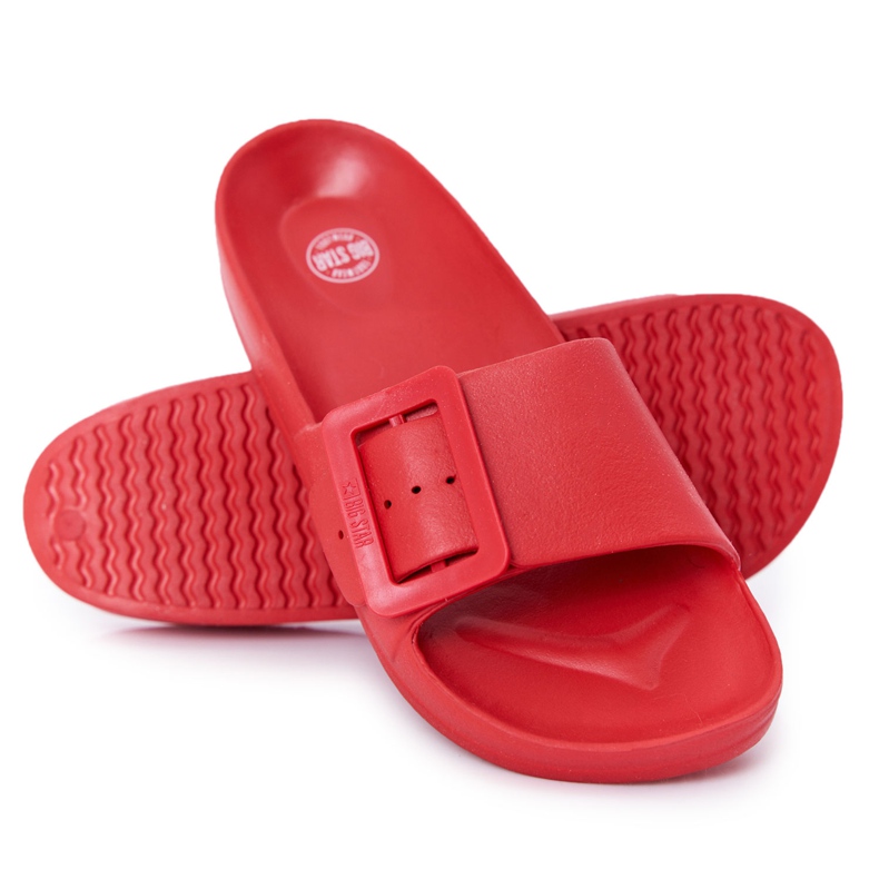 Papuci de dama Big Star cu cataramă FF274A385 Roșu Papuci de dama Big Star cu cataramă FF274A385 Roșu