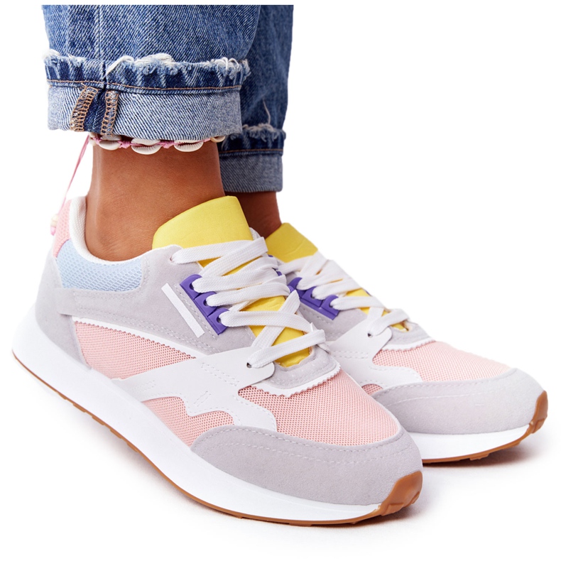 PS1 Încălțăminte sport pentru femei Adidași roz-gri după ore multicolor