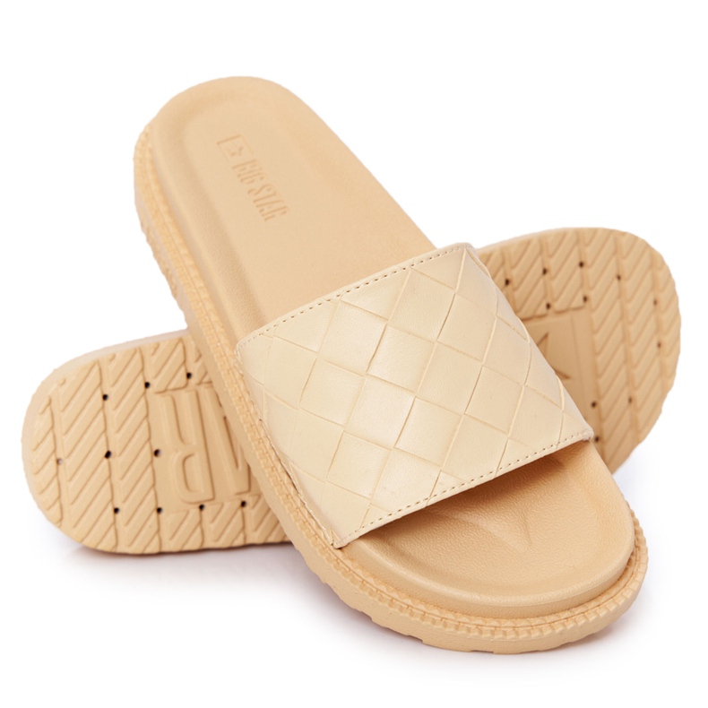 Papuci de damă pe platforma Big Star HH274689 Platforma galbenă