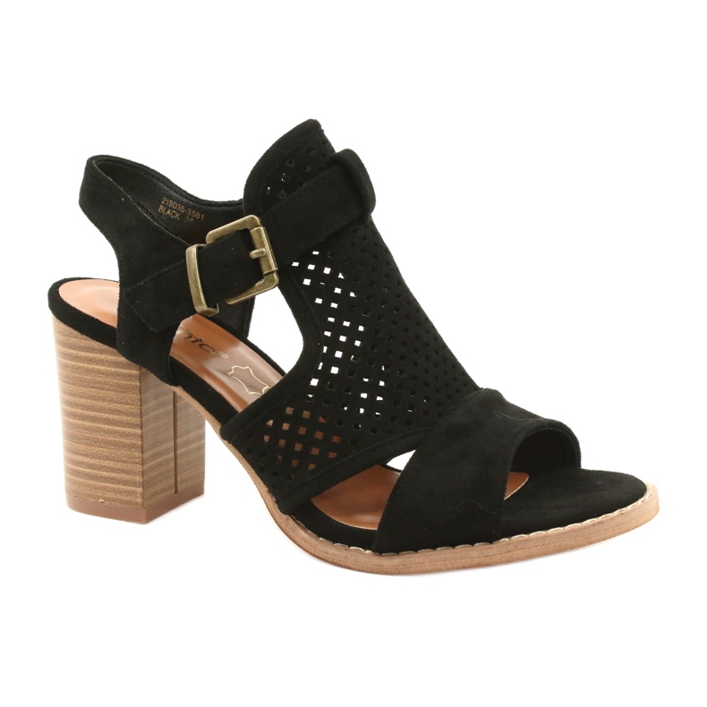 Evento Sandale de damă ajurate Negru 21SD35-3581