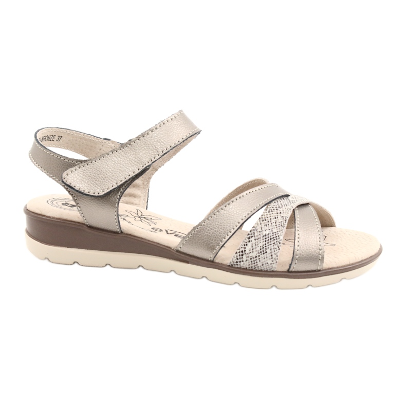 Evento Sandale confortabile din piele 20SD20-2174 Bronz bej maro multicolor