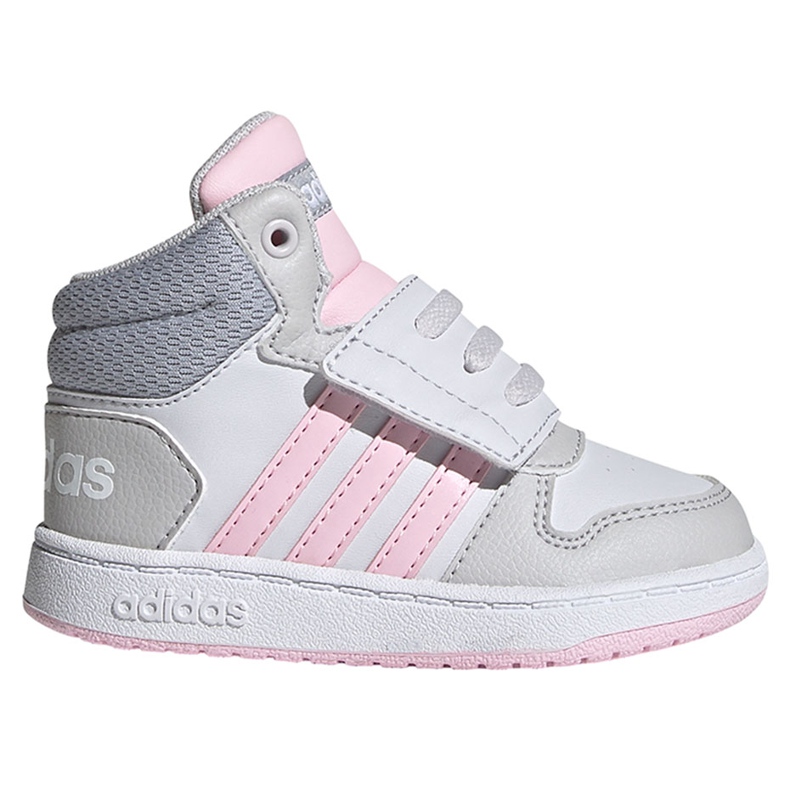 Pantofi copii Adidas Hoops Mid 2.0 I alb și roz FY9290 gri