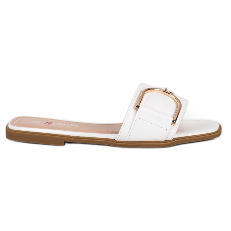 Seastar Papuci eleganti cu ornament alb