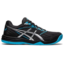 Asics Upcourt 4 pantofi de volei pentru bărbați negri și albaștri 1071A053 020 negru negru