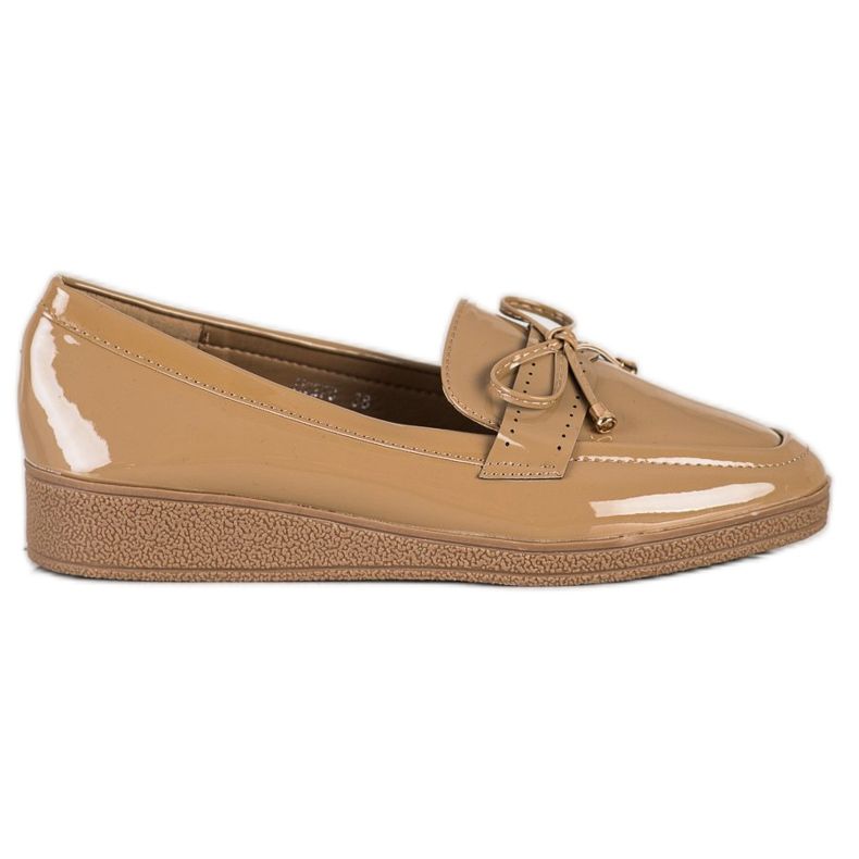 SHELOVET Mocasini lăcuți pe platformă maro