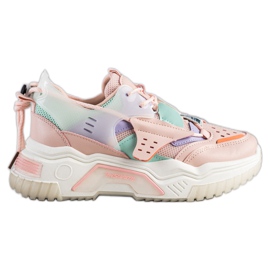 SHELOVET Adidași de modă colorate roz multicolor