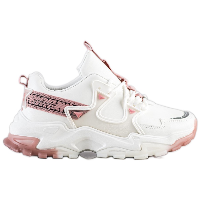 SHELOVET Adidași cu inserții roz alb