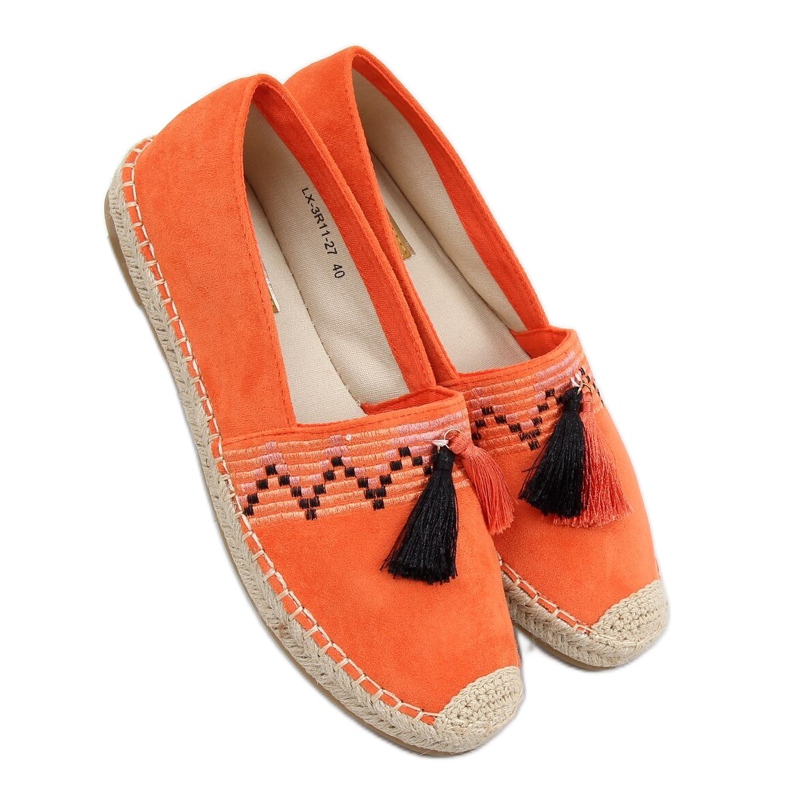 Espadrile boho cu franjuri portocalii LX-3R11 Orange portocale Espadrile boho cu franjuri portocalii LX-3R11 Orange portocale