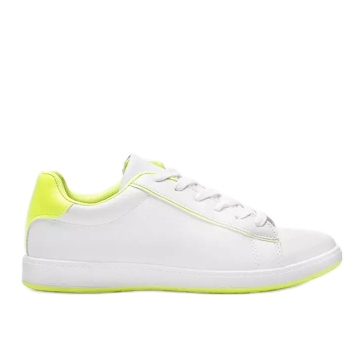 Adidași albi pentru femei Neon Yellow Carol