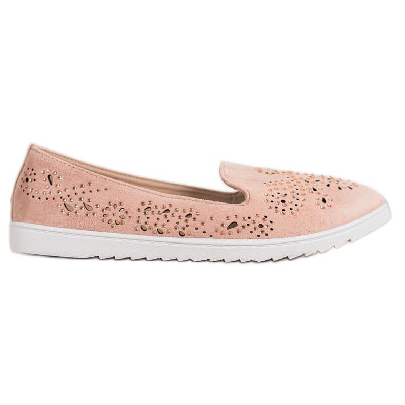 Renda Domnii din piele de căprioară cu cristale roz Renda Domnii din piele de căprioară cu cristale roz