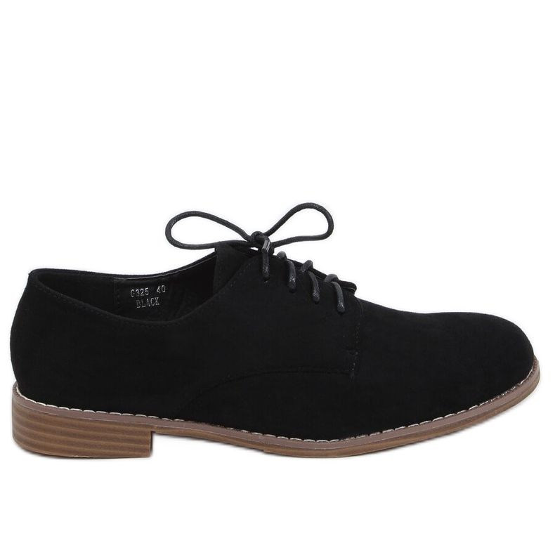 Mocasini cu șiret negru G325 Negru