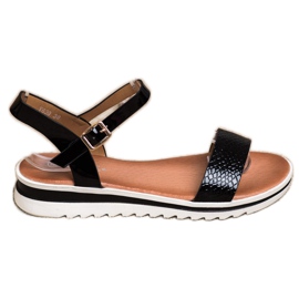 Weide Sandale lăcuite casual negru Weide Sandale lăcuite casual negru