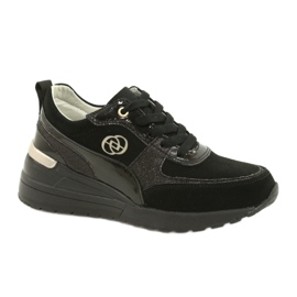 Evento Pantofi de damă din piele cu pană 21PB08-3954 Negri negru