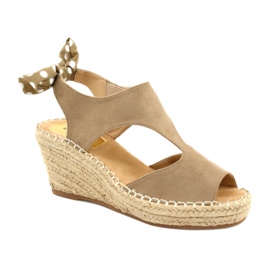 EVE Sandale de damă On Wedge Taupe Monroe bej EVE Sandale de damă On Wedge Taupe Monroe bej