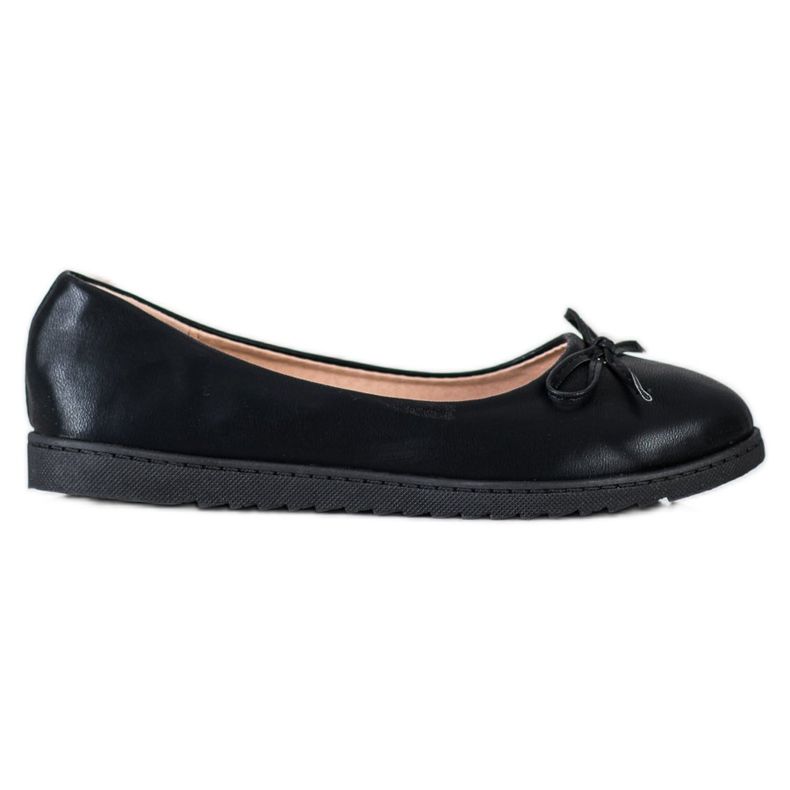 Diamantique Balerini la modă cu piele ecologică negru