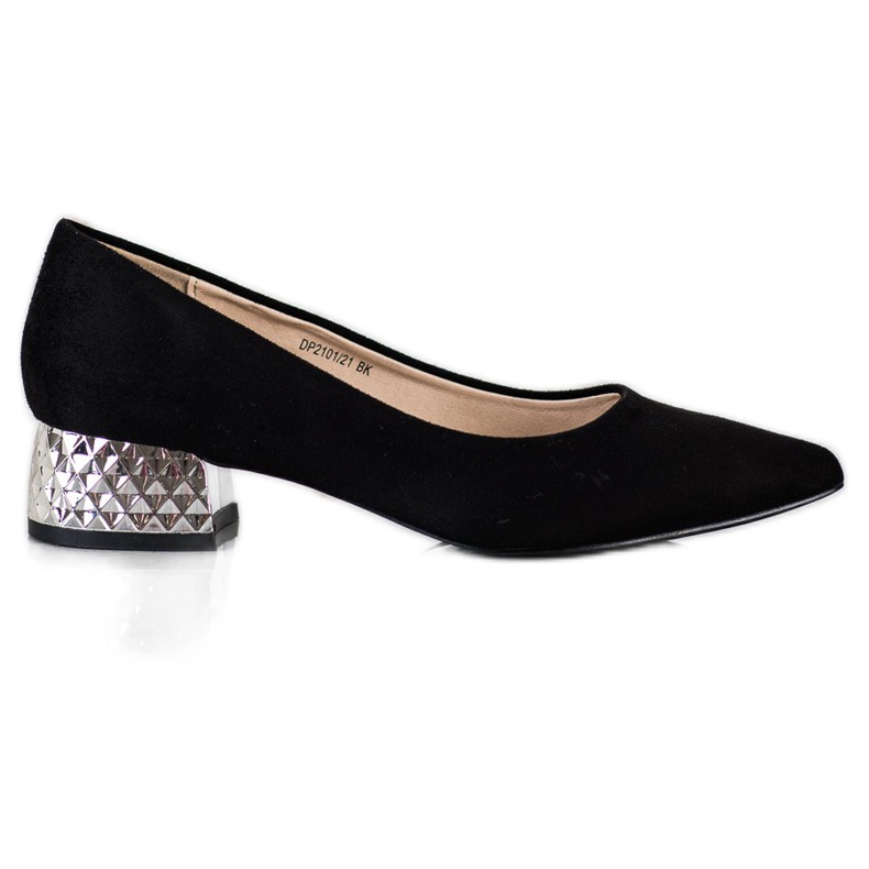 Filippo Pompele negre cu toc auriu negru