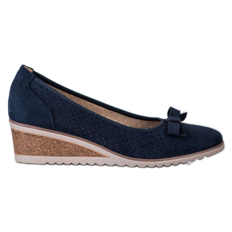 Vinceza Pompe cu pană ajurată albastru marin