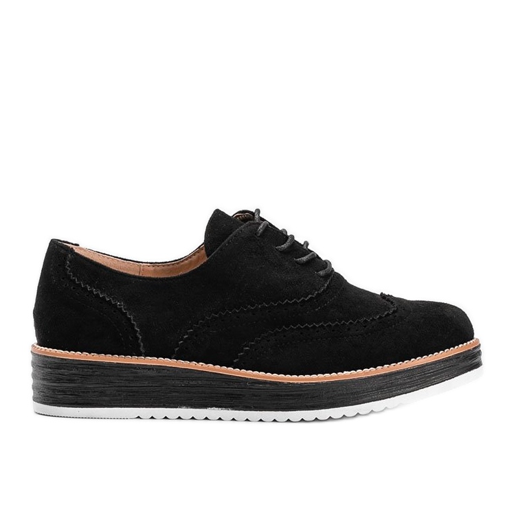 Pantofi negri din piele de căprioară pe talpă înaltă din Kenya negru