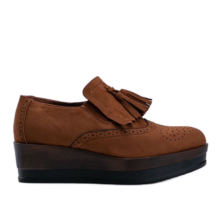 Brogi din piele de căprioară maro de la Makenzie