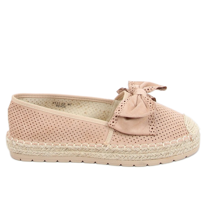 Espadrile femei bej și roz J131-22 Bej