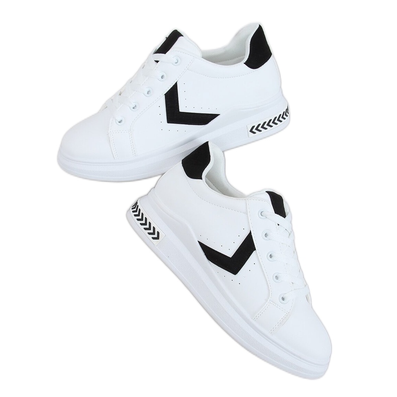 Adidași de damă albi CC-40 WHITE / BLACK negru