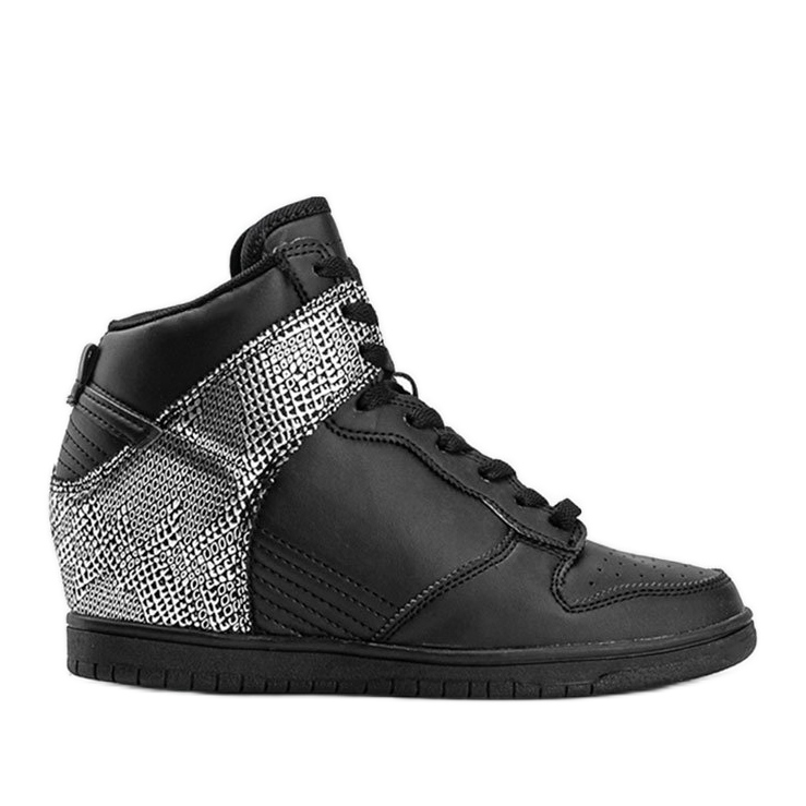 Adidași negri pentru gleznă cu un motiv animal negru