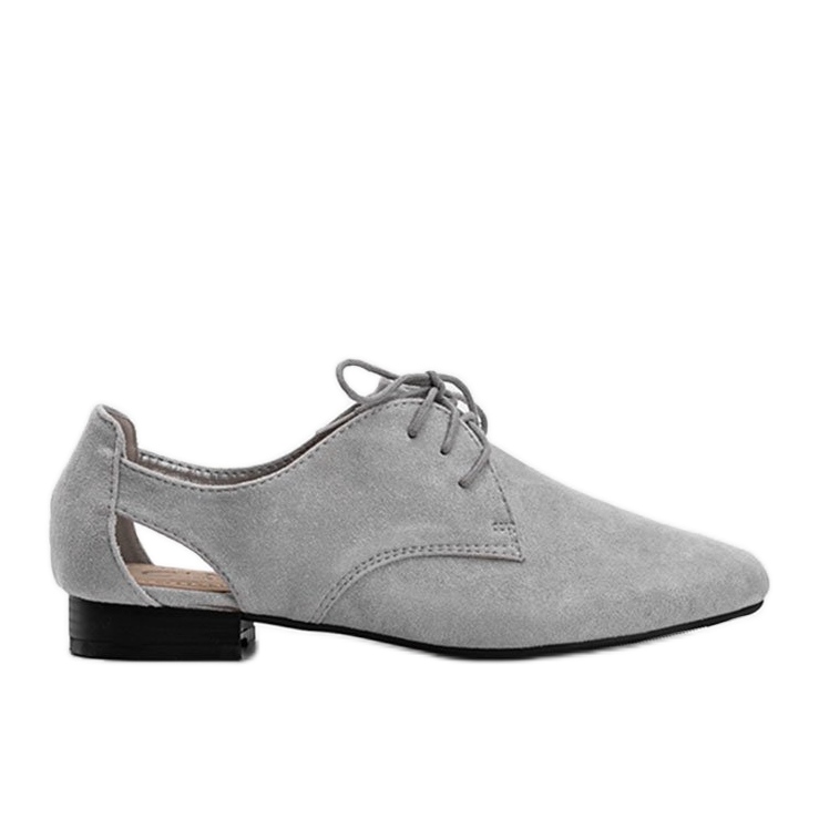 Încălțăminte Dorothy gri, lucioasă, cu tăietură joasă