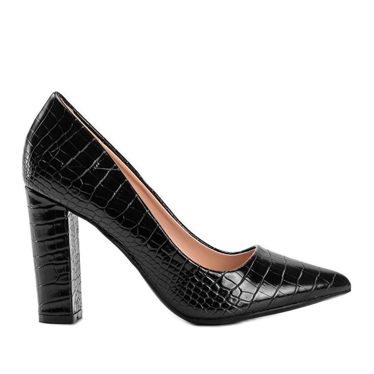 Pompele negre pe un stâlp din piele ecologică Keely negru