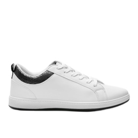 Adidași albi cu insert holografic negru Madalynn