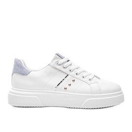 Adidași albi cu inserție albastră Ellen eco-suede Adidași albi cu inserție albastră Ellen eco-suede