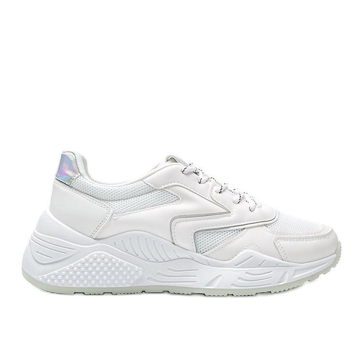 Adidași albi groși cu detalii metalice Kenna