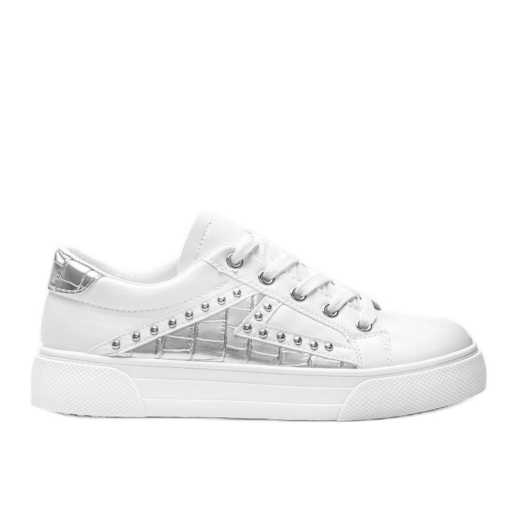 Adidași albi cu accesorii Gloria argintii Adidași albi cu accesorii Gloria argintii