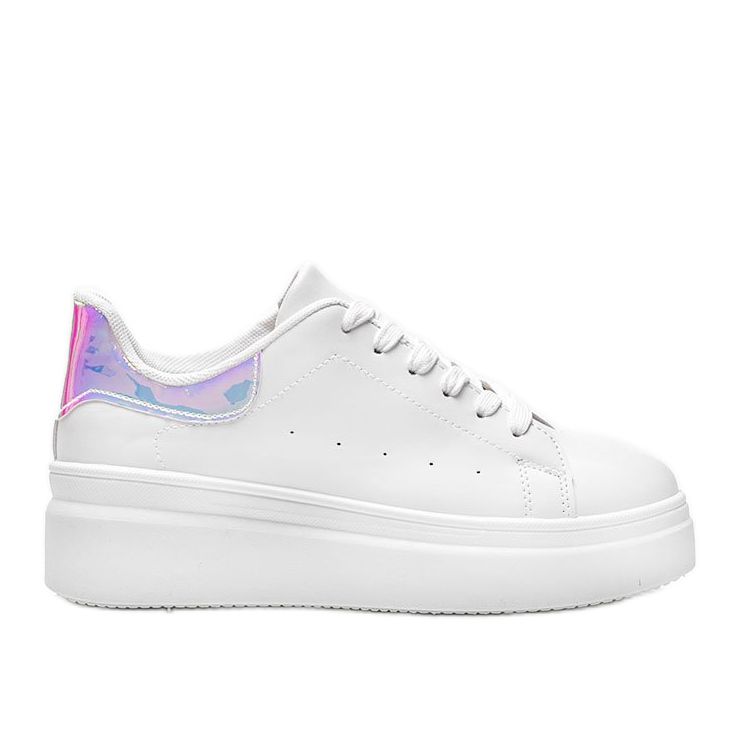 Adidași albi cu inserție holografică Lillian