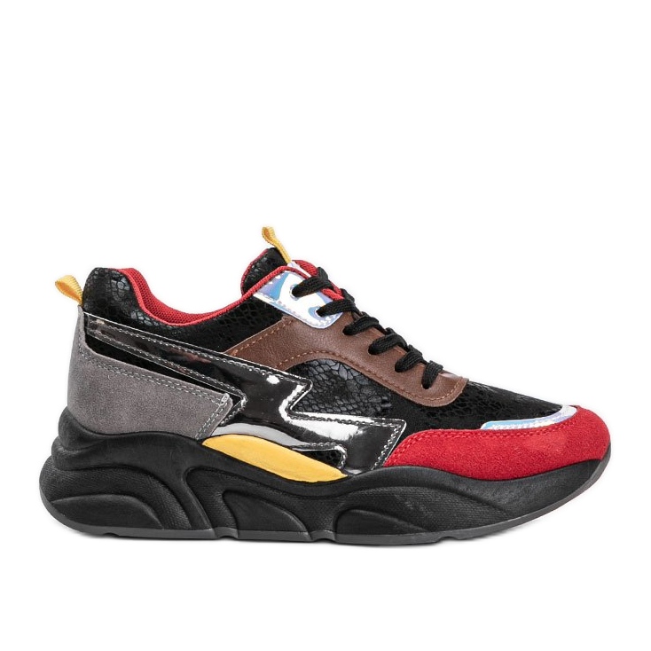 Adidași negri cu model de piele de șarpe Lindsay negru