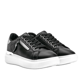Adidași negri cu fermoar decorativ Kiana negru Adidași negri cu fermoar decorativ Kiana negru