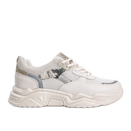 Adidași bej cu talpă groasă cu model de piele de șarpe Anika Adidași bej cu talpă groasă cu model de piele de șarpe Anika