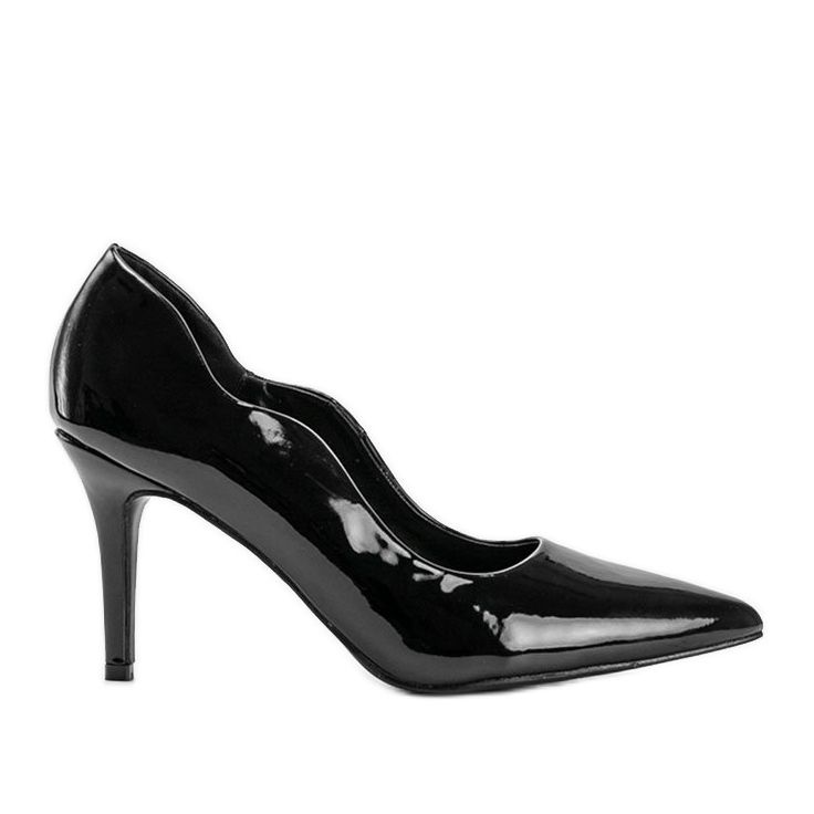 Pompe cu lac negru pe toc Gina