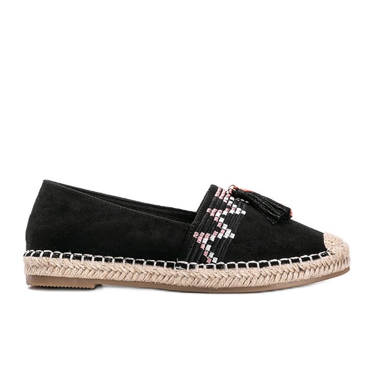 Espadrile negre cu ciucuri Alyana negru Espadrile negre cu ciucuri Alyana negru