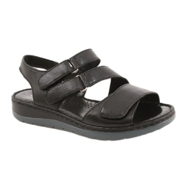 Sandale confortabile din piele Caprice cu velcro 28152-26 negru Sandale confortabile din piele Caprice cu velcro 28152-26 negru