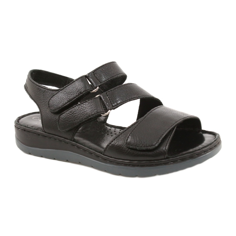 Sandale confortabile din piele Caprice cu velcro 28152-26 negru