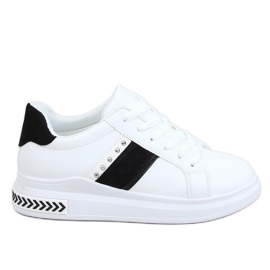 Adidași de damă albi CC-42 ALB / NEGRU