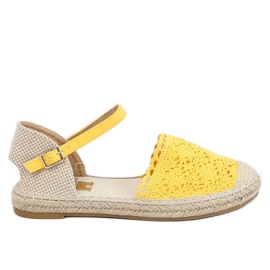 LX201 Espadrile din dantelă galbenă de miere bej LX201 Espadrile din dantelă galbenă de miere bej
