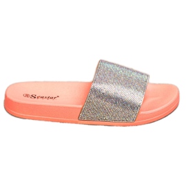 Seastar Papuci Cu Cristale portocale argint