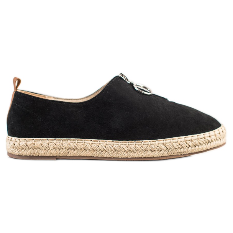 Cm Paris Espadrile negre cu fermoar bej negru