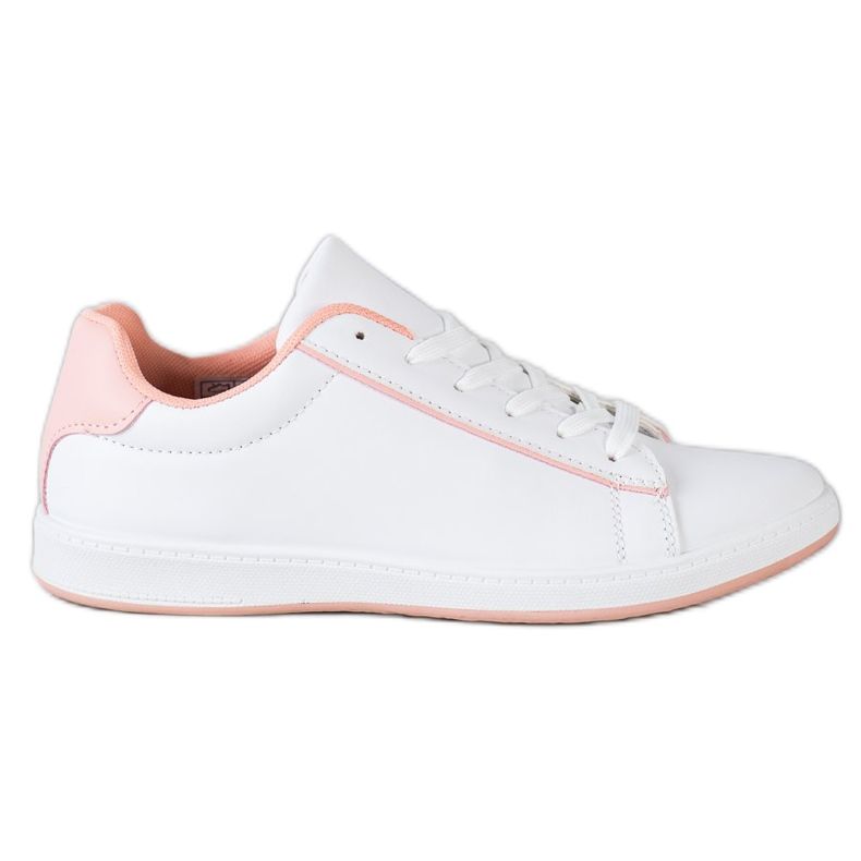 SHELOVET Adidași low-top cu piele ecologică alb