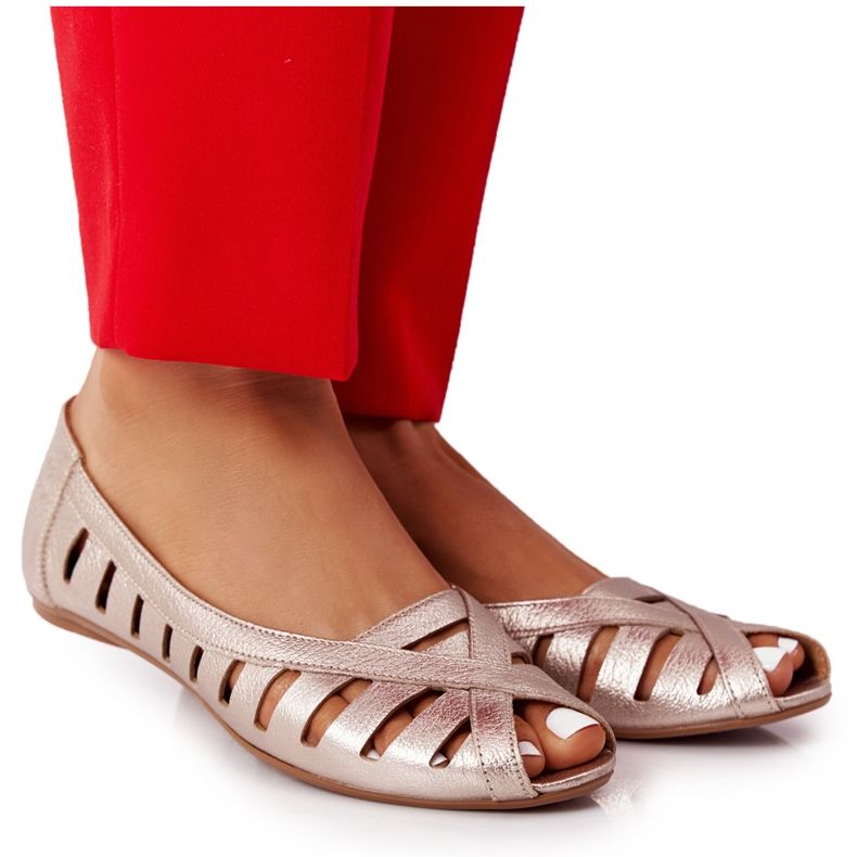 Balerini de aur Maciejka din piele 04506-25 Balerini de aur Maciejka din piele 04506-25